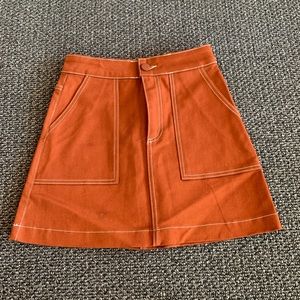 Zara Burnt Orange Mini Skirt